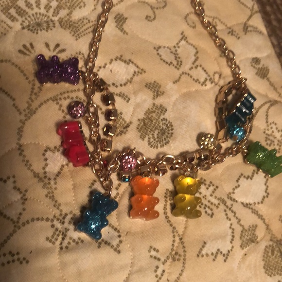 NWT Sparkling ✨ BETSEY JOHNSON Glittery Multicolored GUMMY BEAR Necklace - Picture 16 of 16